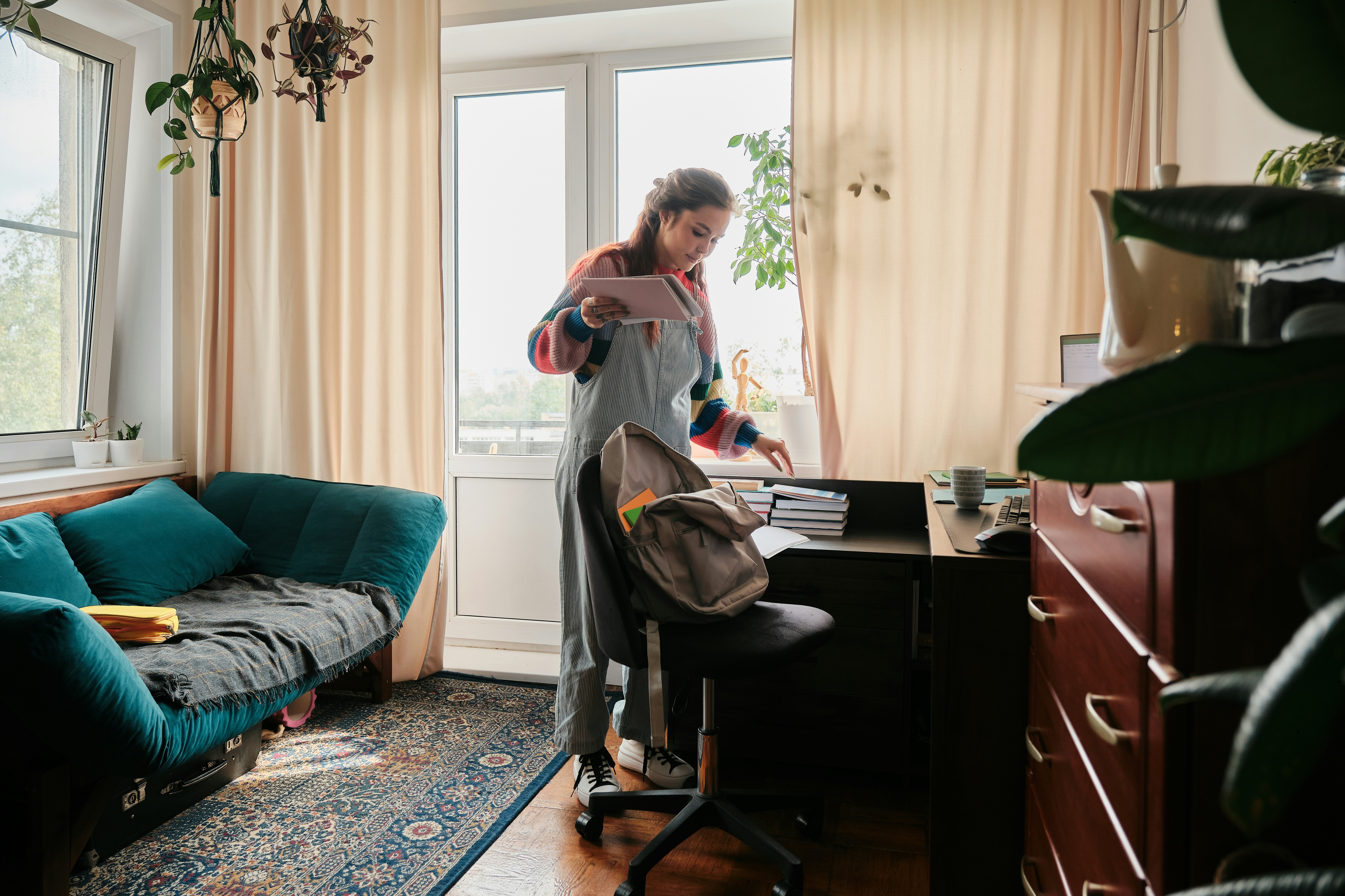 Student unpacking in a new Dutch apartment